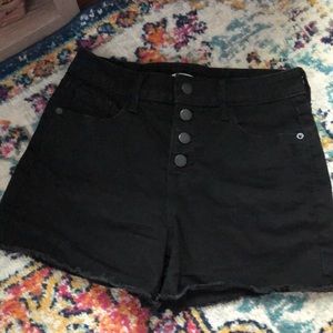 High waisted black shorts